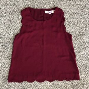 Burgundy Scallop Top